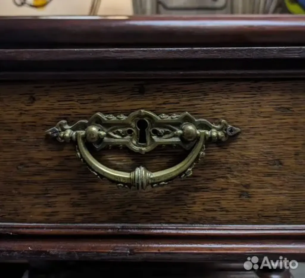 Стол двухтумбовый антикварный массив шпон — изображение 3