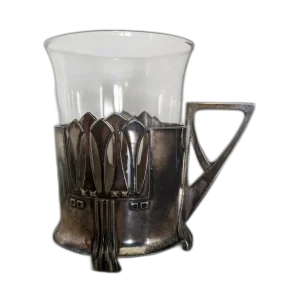 Подстаканник в стиле Арт Нуво со стаканом