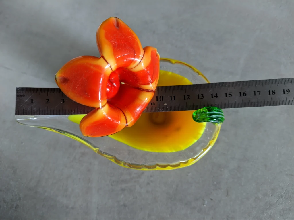 Соусник с цветком, цветное стекло — изображение 2