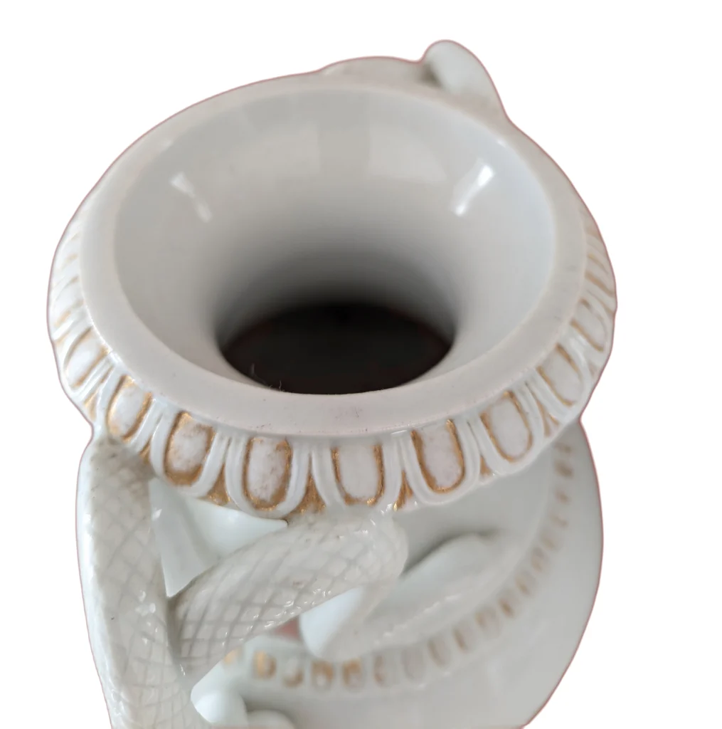 пара - Коллекционная Фарфоровая Ваза MEISSEN амфорной формы с ручками в виде змей, фарфор, позолота, глазурь — изображение 7